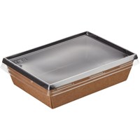 Салатник бумажный ONECLICK с пластиковой крышкой 1000 мл ЧЕРНЫЙ 50/300 НФ-00020681