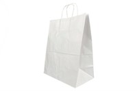 Пакет БЕЛЫЙ с КРУЧЕНОЙ ручкой 260х150х350 (250/50) ПП НФ-00024395