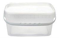 Ведро/крышка 3,3л прозрачное прямоугольное /250*158*127/  1/125 ЮГ НФ-00024794