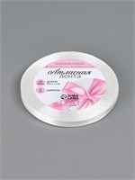 Лента атласная, 6 мм, 23±1 м, белая №01 НФ-00025216