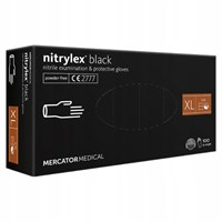 Перчатки нитриловые Mercator Nitrilex черные размер XL  1/10 ДД НФ-00018457