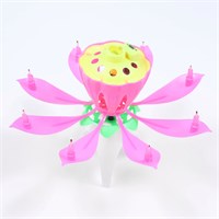 Свеча для торта музыкальная 12*5см. Тюльпан розовая НФ-00020458