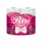 Туалетная бумага PERO ROSE(Перо) 3сл 4рул 16,3м, 12 в тр.уп., белый цв. прокрасом 15 гр  НФ-00016860